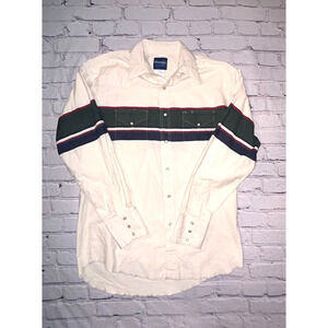 Wrangler Western Shirt Pearlsnap Long Sleeve Green Blue Red Cowboy Rodeo Lrg